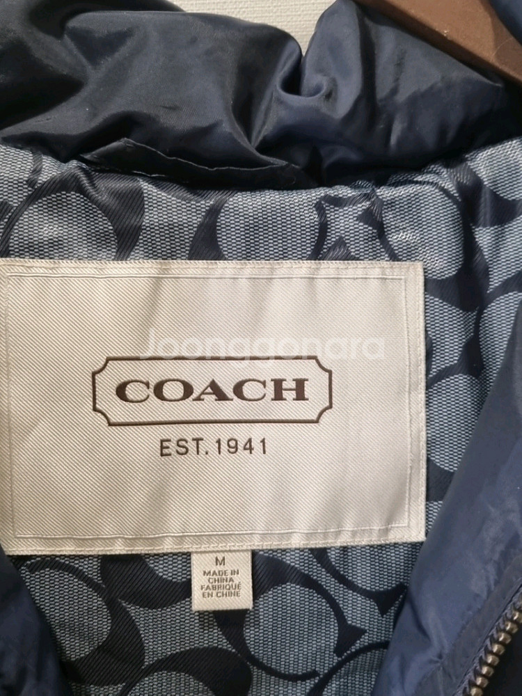 COACH 코치 네이비 패딩 조끼 (M)--7