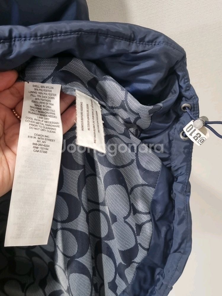 COACH 코치 네이비 패딩 조끼 (M)--6