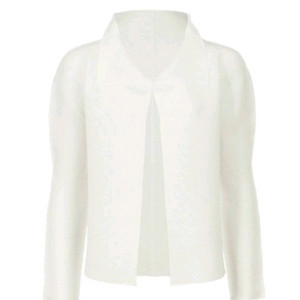 미 이세이미야케 스트레치 플리츠 가디건 화이트