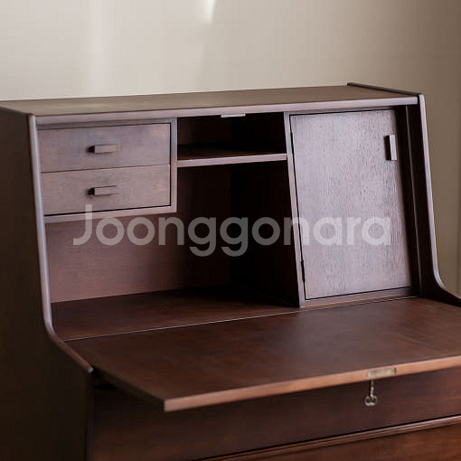 장미맨숀 셀린 뷰로 데스크 브라운 화장대--1