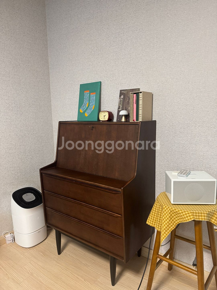 장미맨숀 셀린 뷰로 데스크 브라운 화장대--2