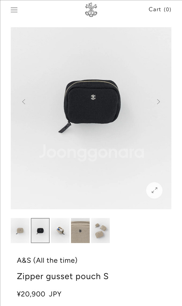 [새상품]아트앤사이언스 린넨 사각 파우치 S--0