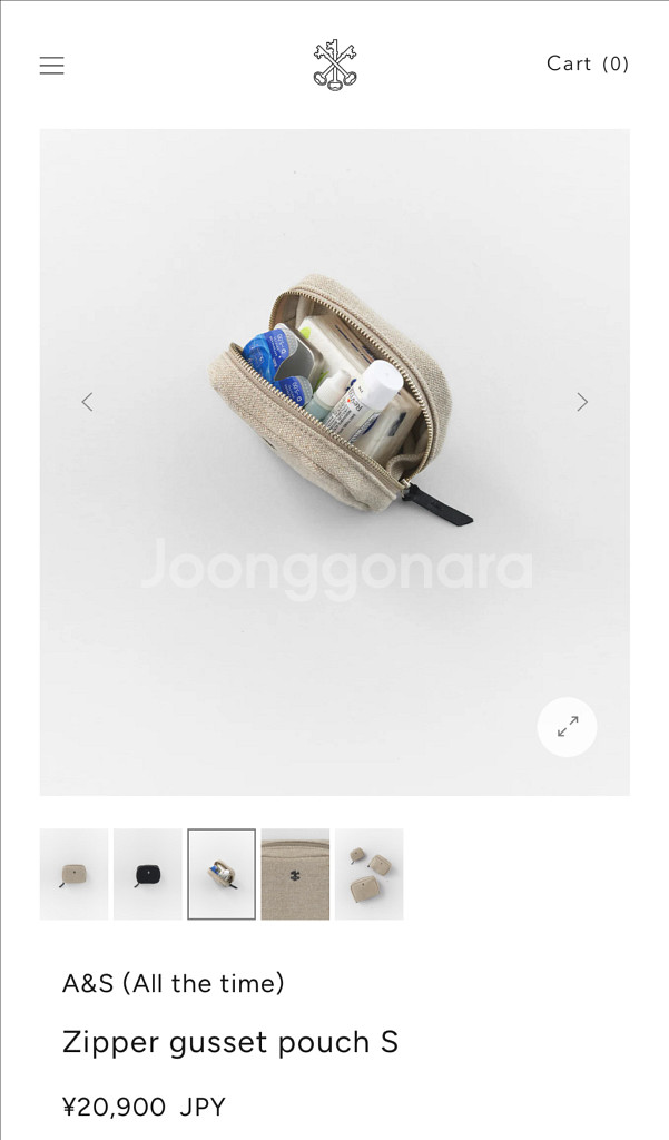 [새상품]아트앤사이언스 린넨 사각 파우치 S--1