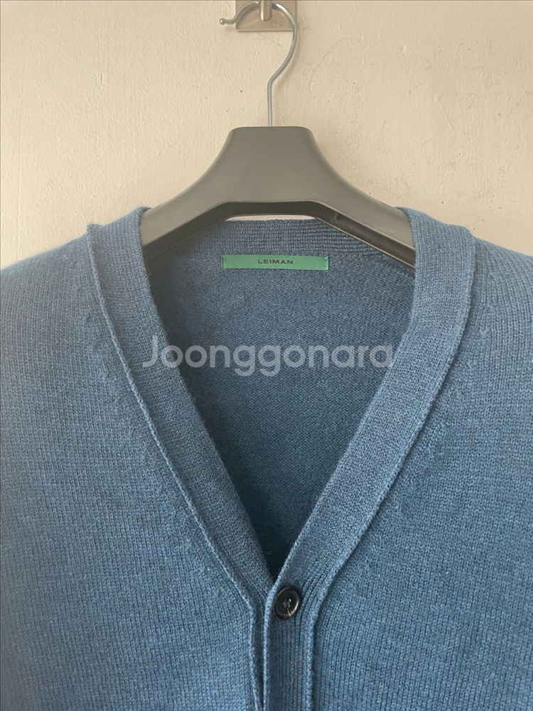 LEIMAN 프리미엄 메리노울100 가디건 딥블루 새상품--2