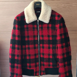 남성 시스템옴므 타탄체크 양털 자켓 점퍼(100)