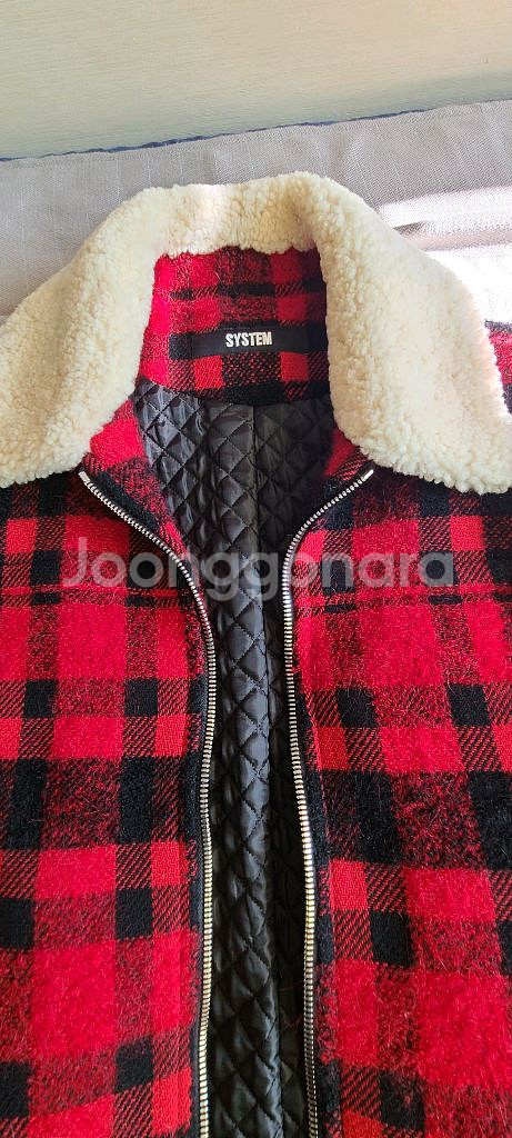 남성 시스템옴므 타탄체크 양털 자켓 점퍼(100)--3