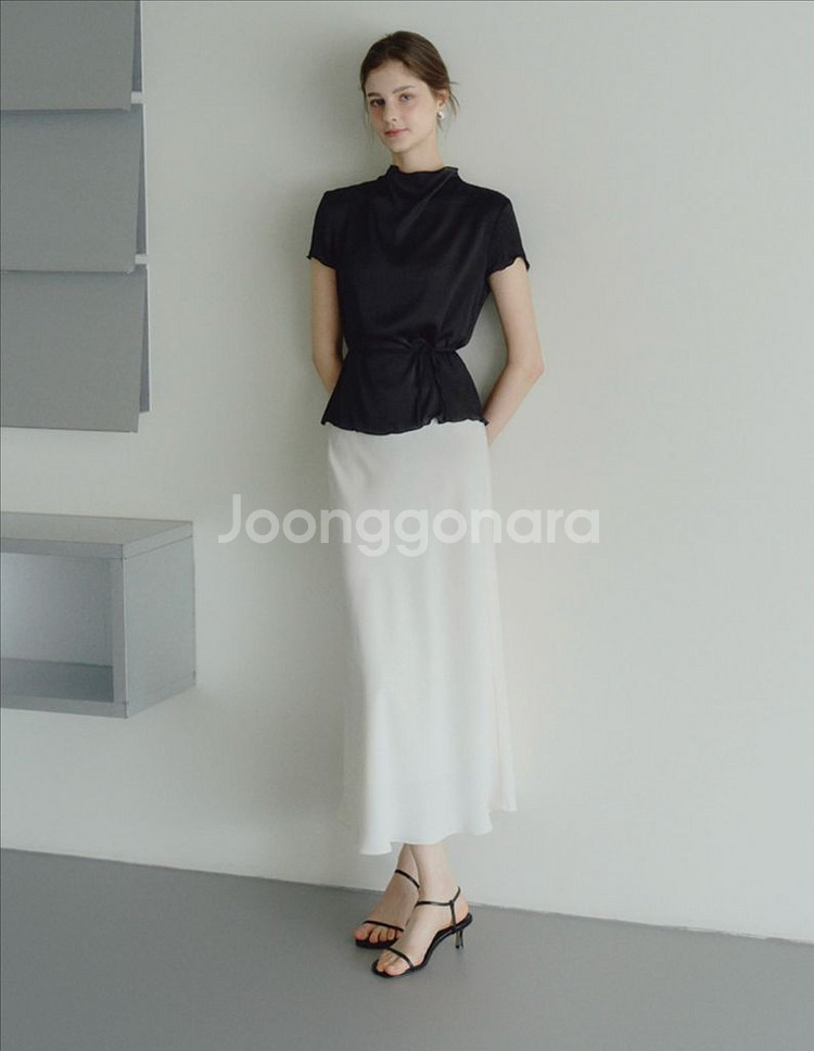 티프오브 에밋 리본 스트랩 머메이드 스커트--3