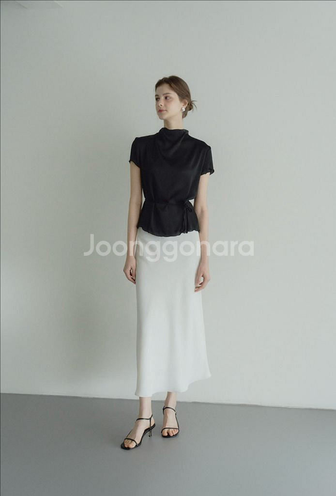 티프오브 에밋 리본 스트랩 머메이드 스커트--2