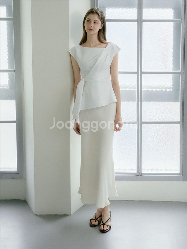 티프오브 에밋 리본 스트랩 머메이드 스커트--5