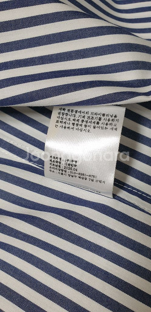 MOOMYUNG 남성 더블 레이어드 랩 스트라이프 셔츠--9