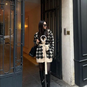 더로랑 하운드투스 모헤어 니트 코트