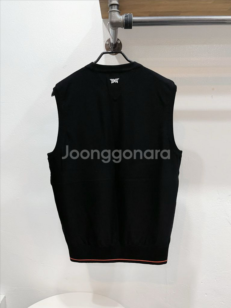 [미착용] pxg 블랙 남성 크루넥 골프니트조끼--2