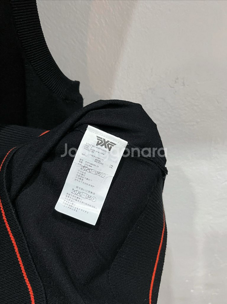 [미착용] pxg 블랙 남성 크루넥 골프니트조끼--3