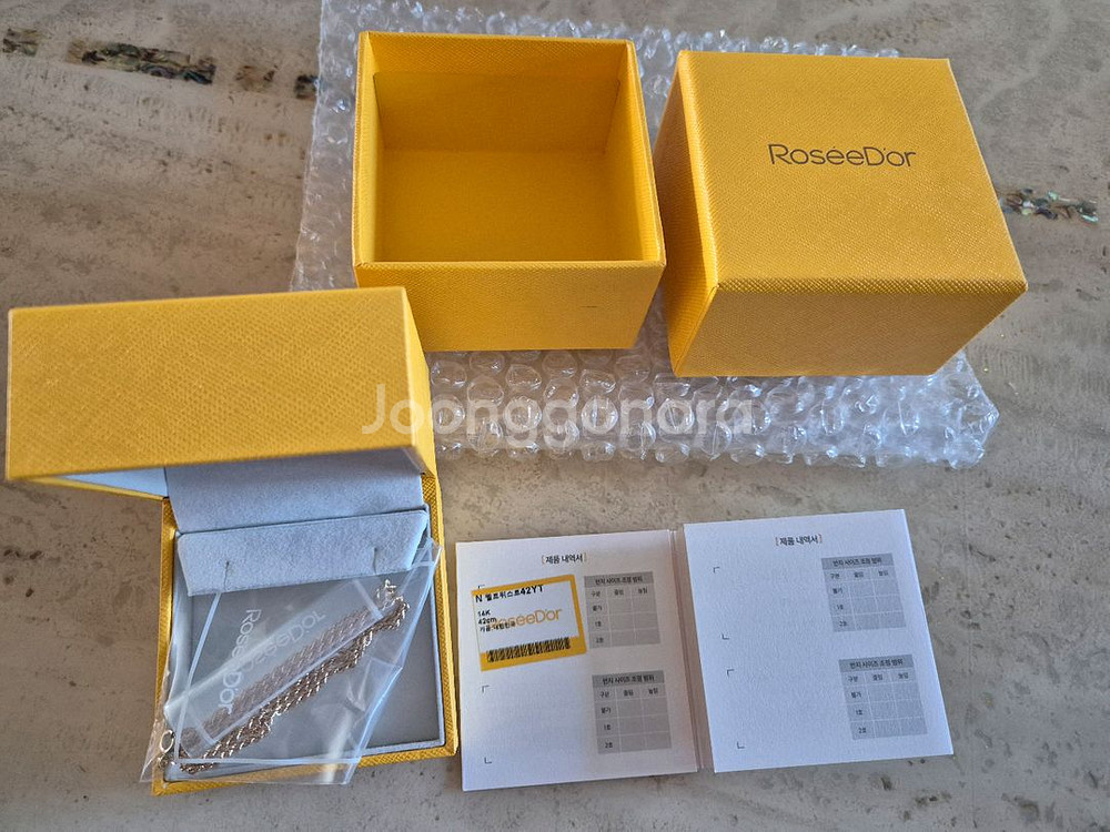 로제도르 펠트위스트 옐골 14K 골드 체인 목걸이(새상품)--0