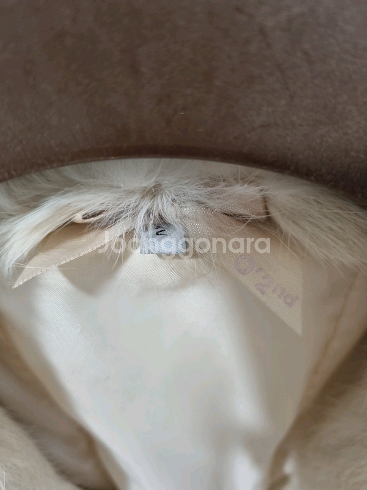 오즈세컨 토끼털카라 앙고라울 코트--3