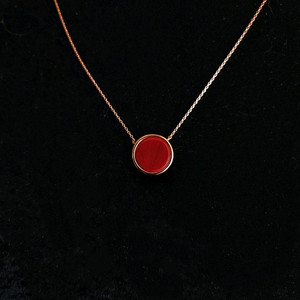 새상품,선물박스포장]천연석 레드재스퍼 로즈골드 목걸이