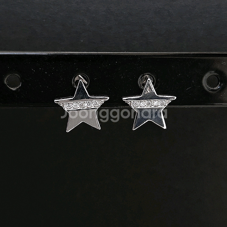 새상품]순은 925실버 미니 별 남자 여자 귀걸이--0