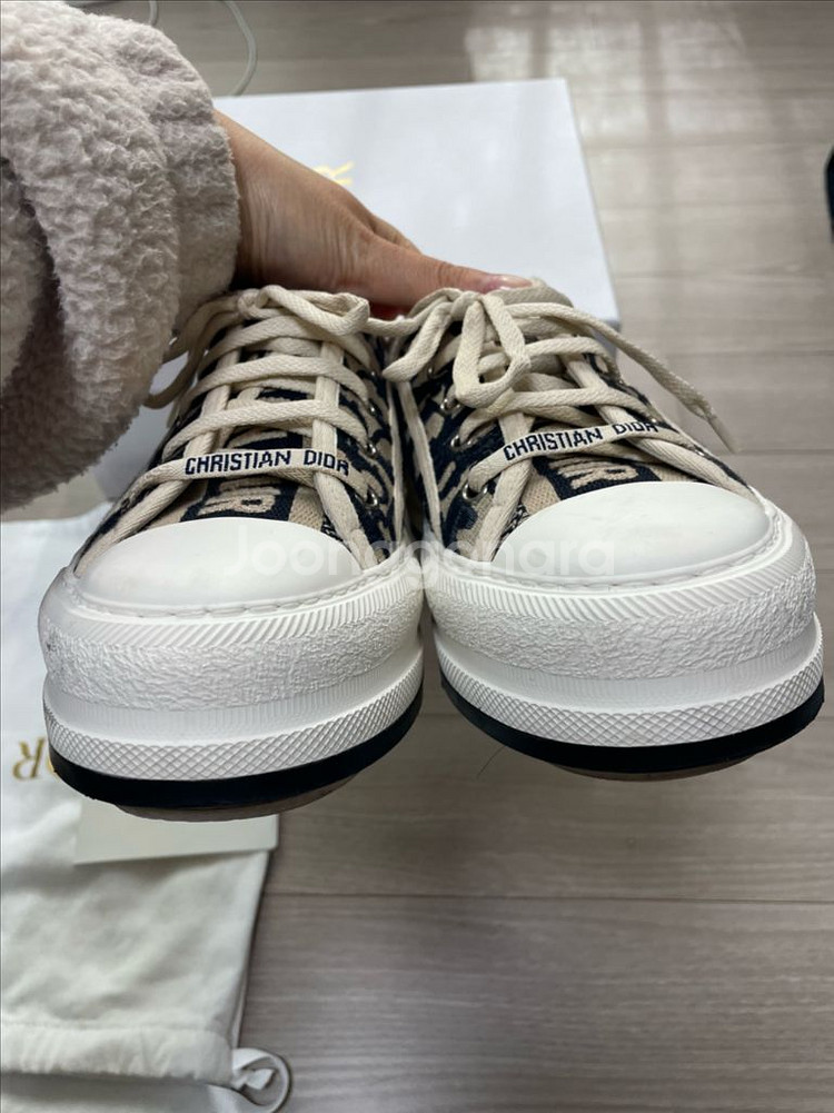 (37.5)디올 오블리크 플랫폼 스니커즈 네이비--4