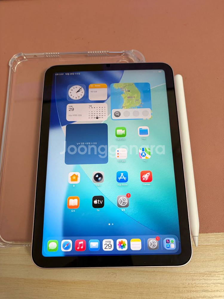 배터리100 아이패드 미니6 256기가 핑크+애펜2--0