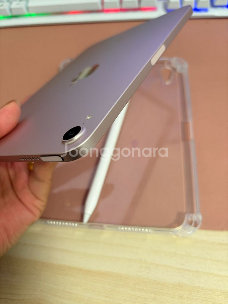 배터리100 아이패드 미니6 256기가 핑크+애펜2--5