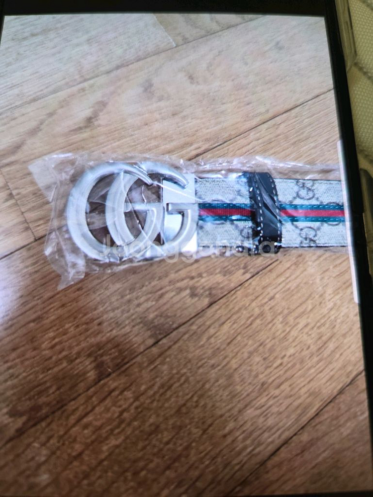 구찌 GG 패턴 남성 가죽벨트--0