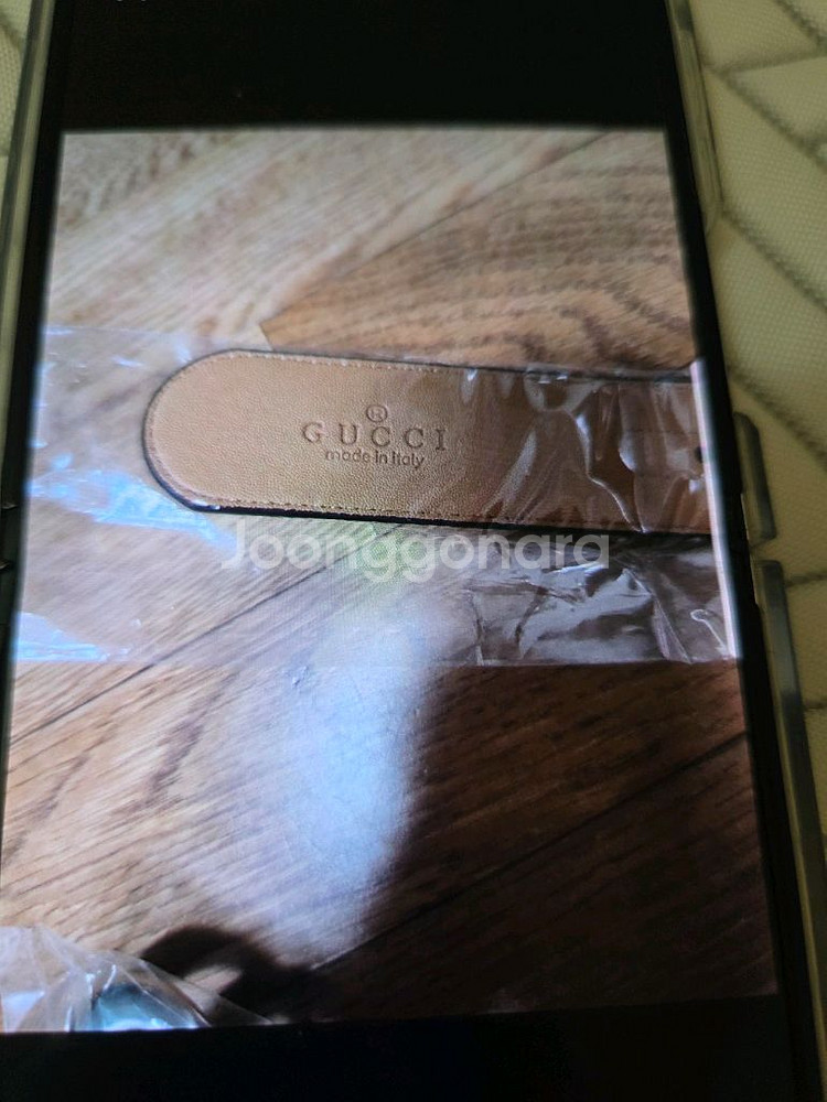 구찌 GG 패턴 남성 가죽벨트--1