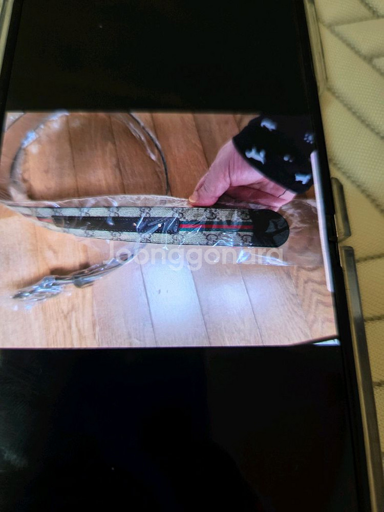 구찌 GG 패턴 남성 가죽벨트--4