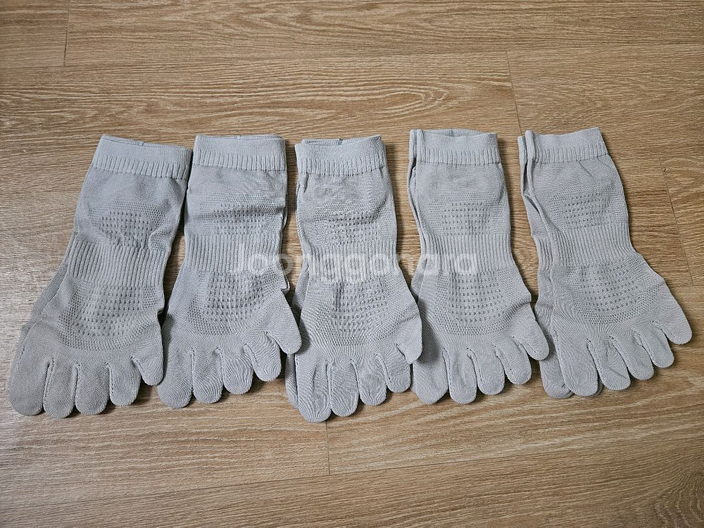 남녀공용 발가락 양말 5켤레 연회색 새상품--0