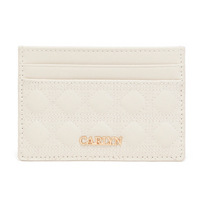 칼린(CARLYN) 퀼팅 카드지갑 아이보리