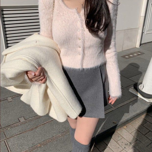 리즈더위시 베이스 슬림가디건 베이비핑크