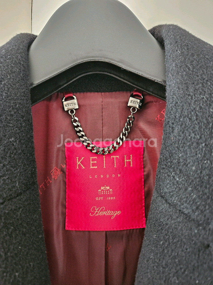 KEITH 캐시미어100 롱코트(새상품수준,블랙55)--2