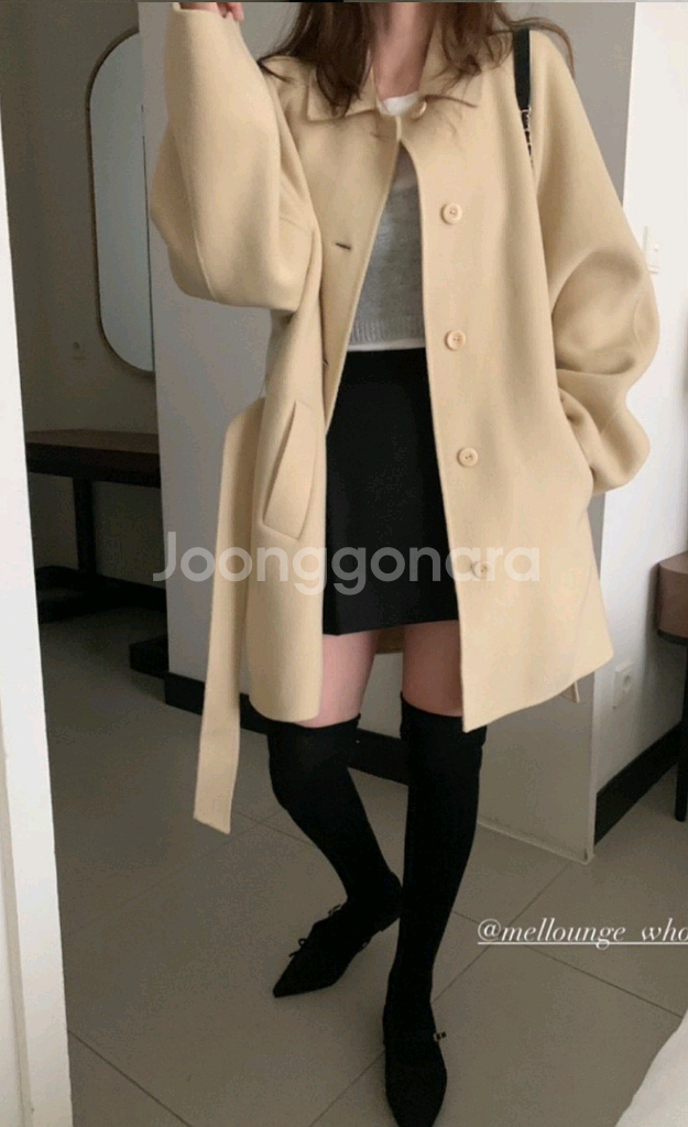 (새상품)멜라운지 울100핸드메이드 코트--0