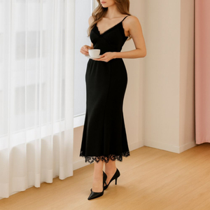 새틴 머메이드 슬립 롱 원피스ㅡ무배