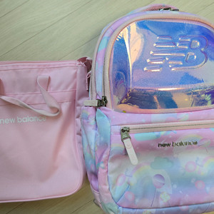 뉴발란스키즈 유니콘 백팩+실내화가방(키링포함)