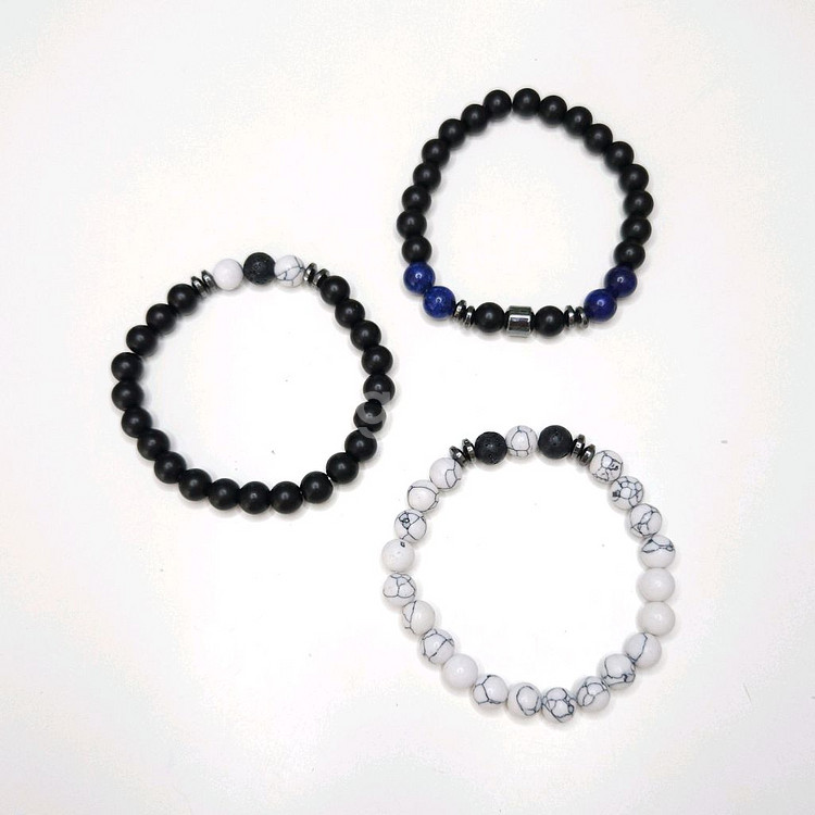 3개일괄2.5만/재물복 천연 호안석 백송석 팔찌 새상품--0