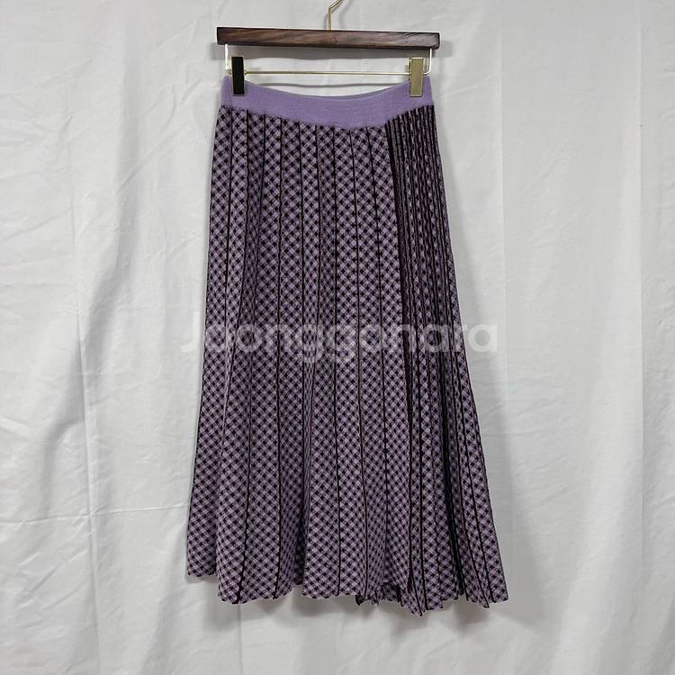 [한섬] SJSJ 아가일 울 혼방 니트 플리츠 스커트--0