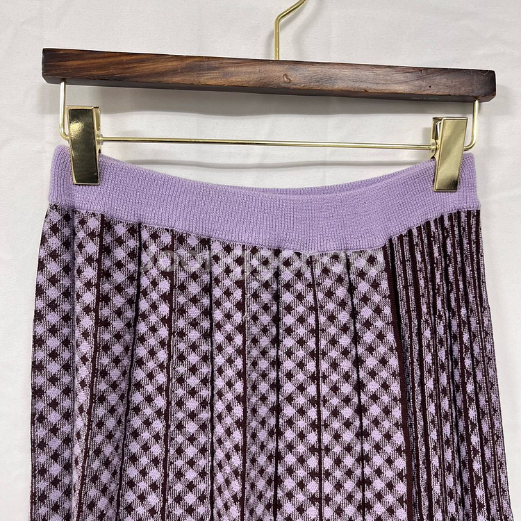 [한섬] SJSJ 아가일 울 혼방 니트 플리츠 스커트--2