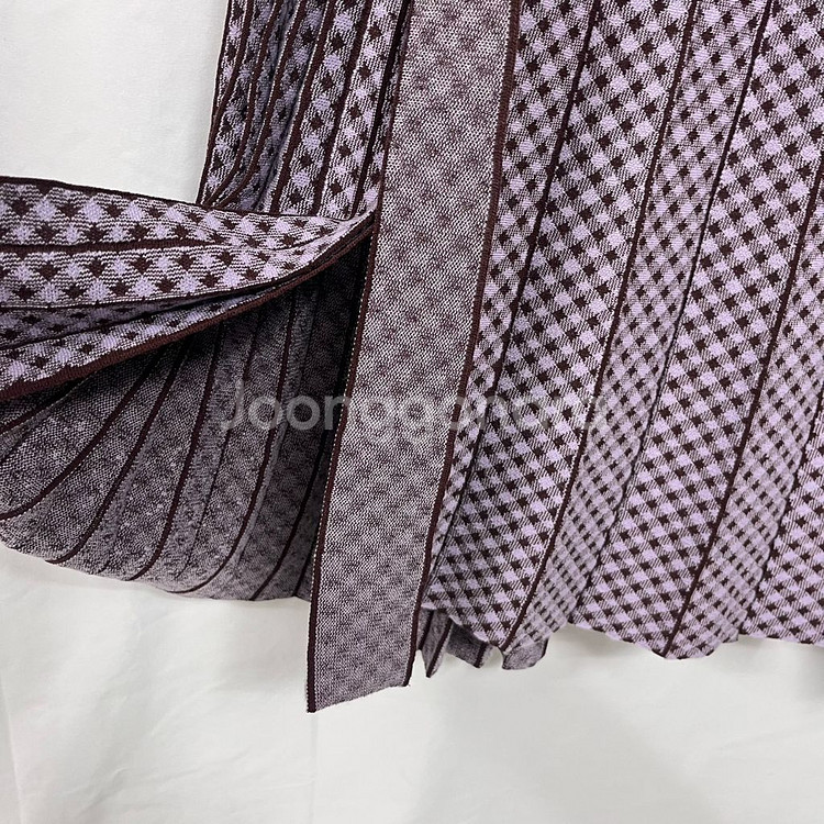 [한섬] SJSJ 아가일 울 혼방 니트 플리츠 스커트--4