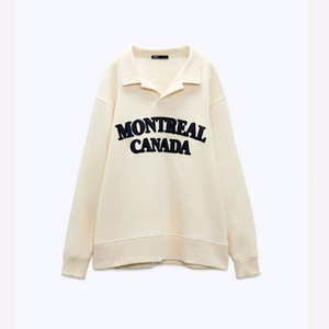 L) ZARA 자라 몬트리올 로고 스웻셔츠 맨투맨티