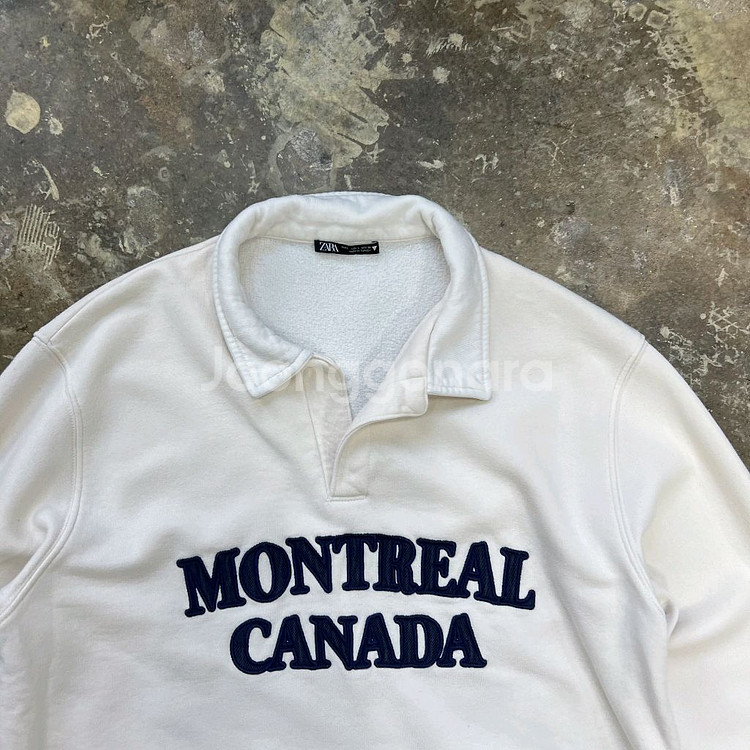 L) ZARA 자라 몬트리올 로고 스웻셔츠 맨투맨티--2