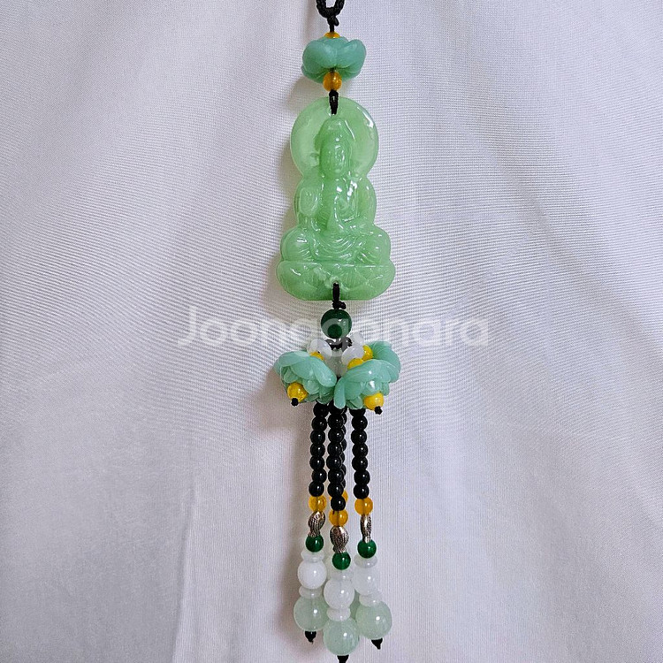 새상품]불상 천연옥 장식 백미러 자동차 차량용 네비 휴대용 전동 운전 오토바이 룸미러 인테리어 현관 창문 화장실--0