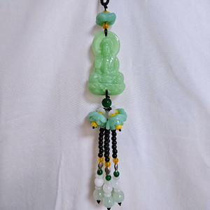 새상품]불상 천연옥 장식 백미러 자동차 차량용 네비 휴대용 전동 운전 오토바이 룸미러 인테리어 현관 창문 화장실