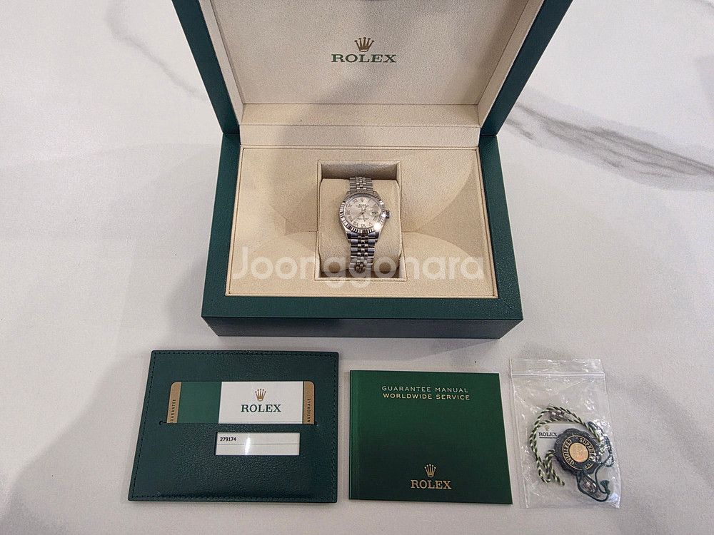 로렉스 데이저스트279174 실버스틸로만 28MM 17년--1
