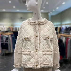 한섬 오즈세컨 2021 부클 퀼팅노카라 자켓 44~66