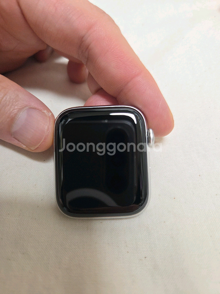 애플워치6 44mm 스테인리스 실버 셀룰러--1