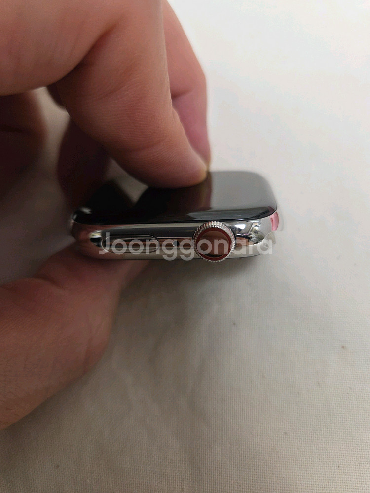 애플워치6 44mm 스테인리스 실버 셀룰러--5