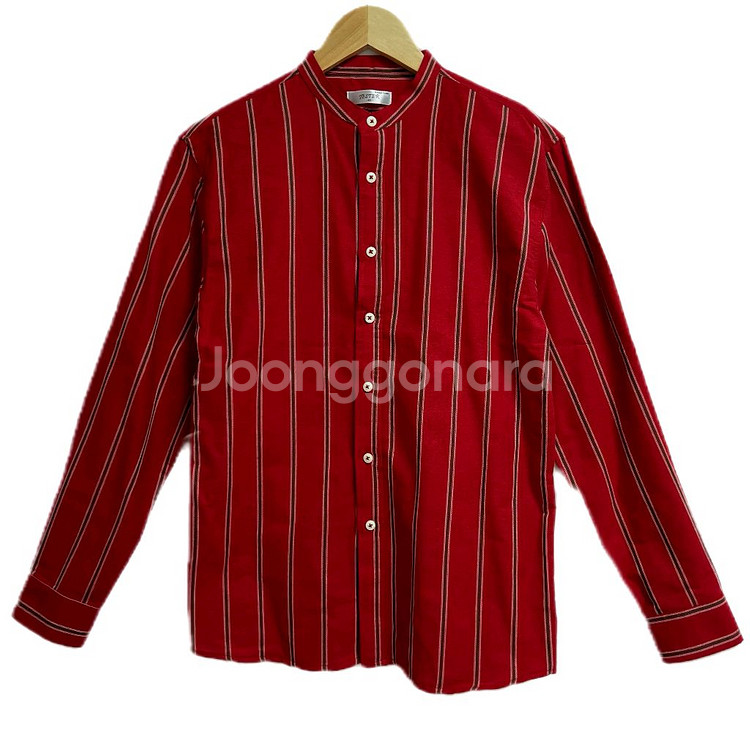거의새상품]남자 면100 스트라이프 긴팔 95 셔츠 L--0