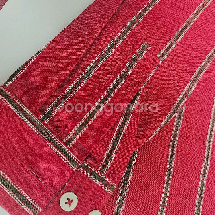 거의새상품]남자 면100 스트라이프 긴팔 95 셔츠 L--2