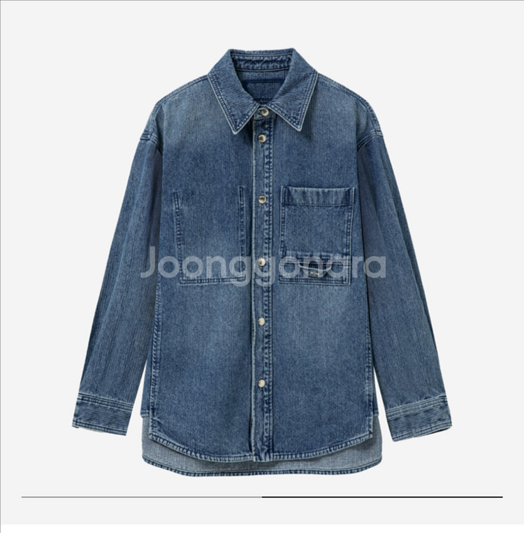 우영미 25ss 코듀로이 데님 백로고 셔츠 블루 52사이즈--2