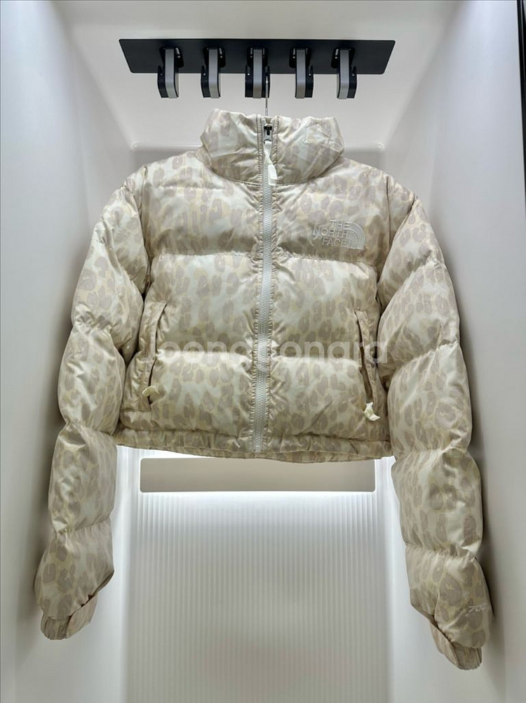 노스페이스 프린트 눕시 숏 자켓 실버 그레이 레오파드 S--0